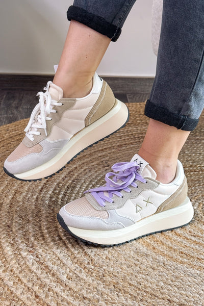 Baskets Compensée Sun68 Blanc / Beige (15258492371269)
