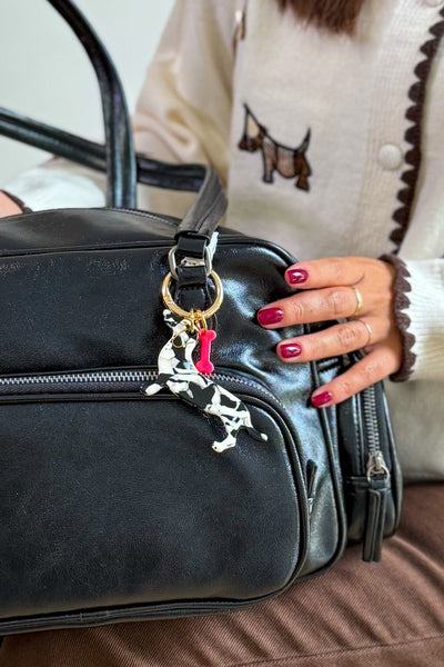 Porte Clé De Sac Teckel Blanc (15329785250117)