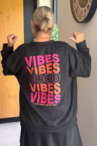 Sweat " Good Vibes" Noir GT (15353826771269)