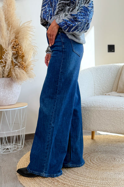 Jeans Wide Leg FY-10837 Bleu (15242285646149)