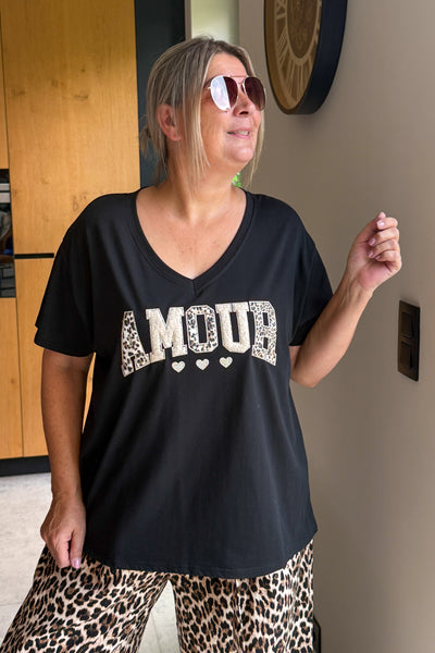 T-Shirt " Amour" Noir GT (15288516542789)