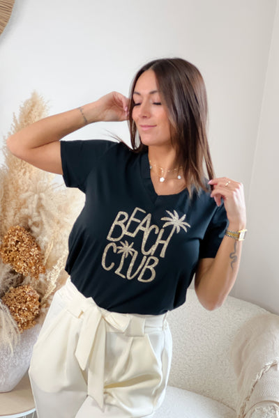 T-shirt " BEACH CLUB " Noir (9192295301445)