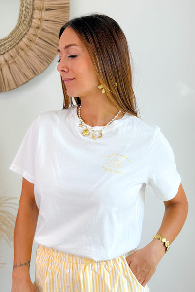 T-Shirt "The Sky Write My Dreams" Jaune (15114748657989)