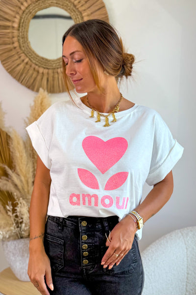 T-Shirt " Amour" Rose (15242505945413)