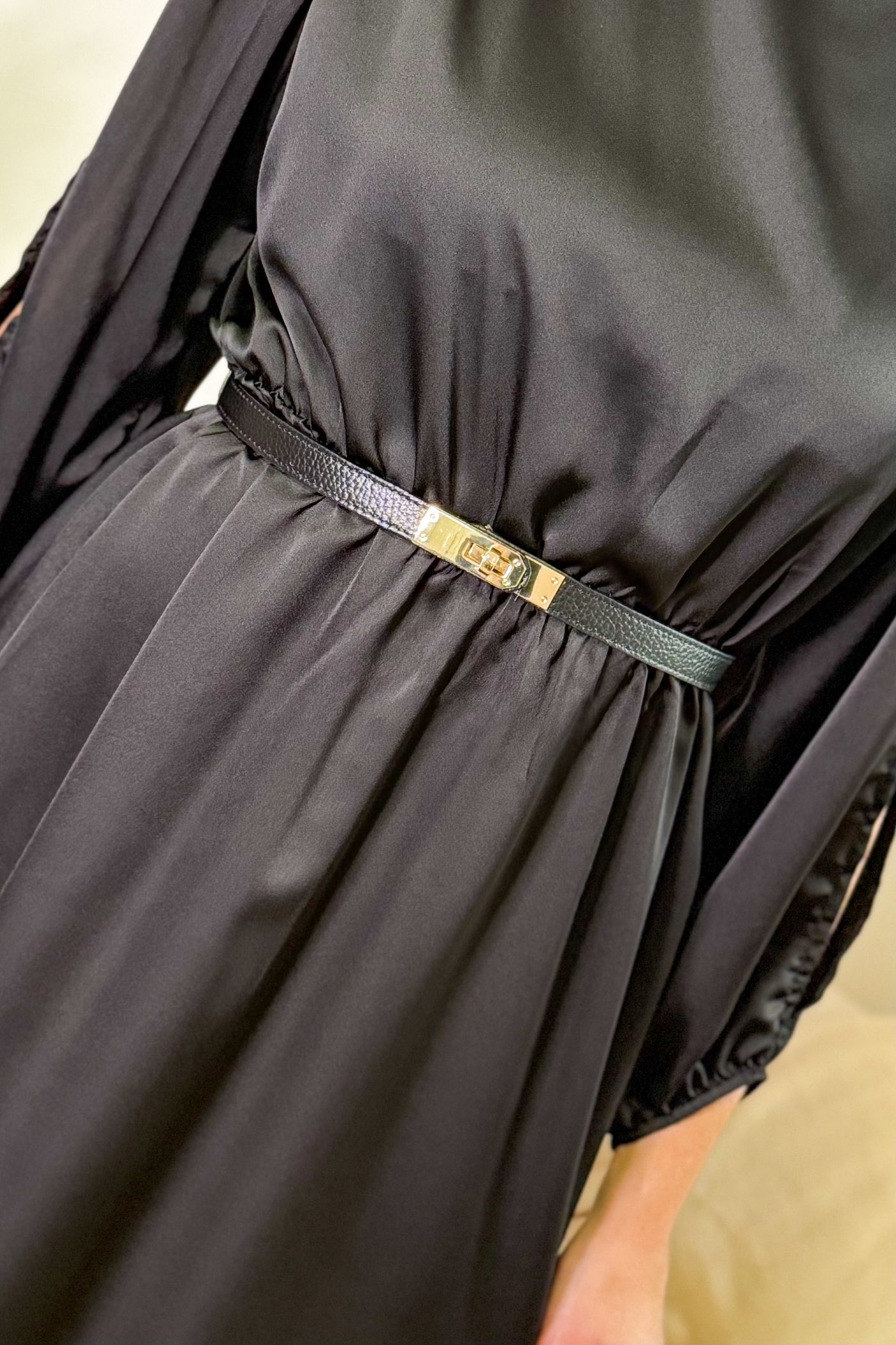 Ceinture Reglable Cuir Noir