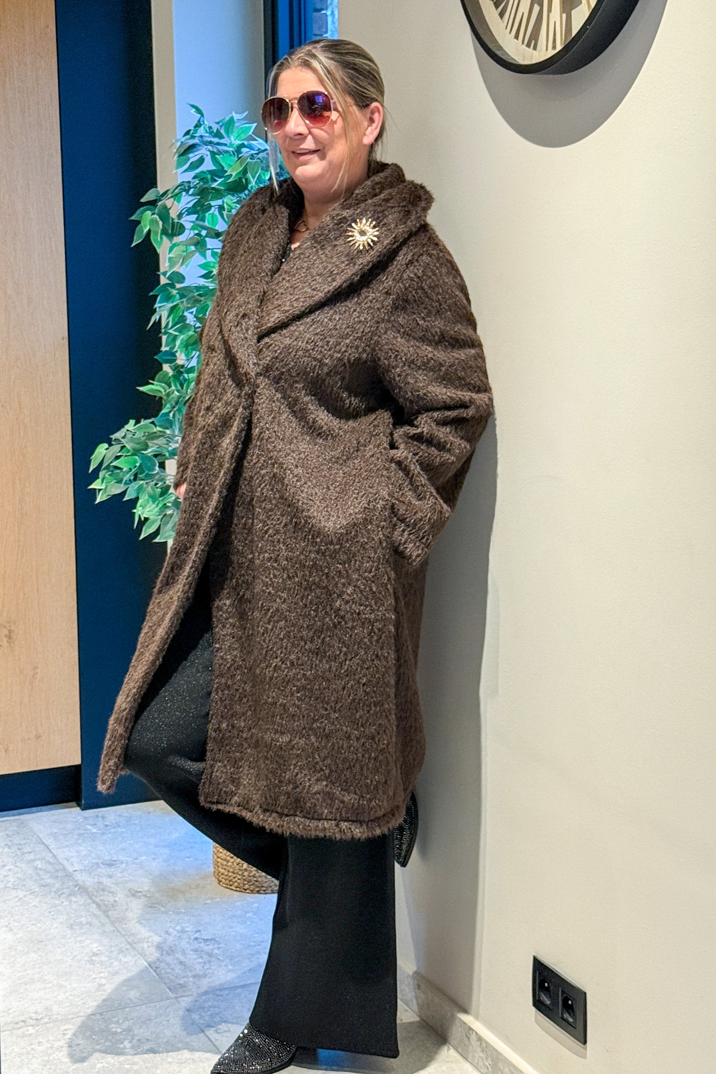 Manteau Alistair Fausse Fourrure Choco GT