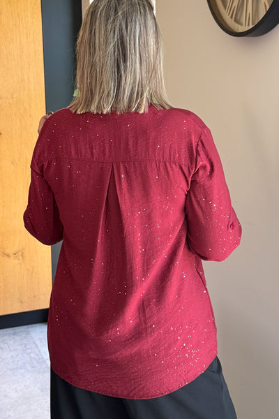 Blouse Stacey Bordeaux à Paillettes GT
