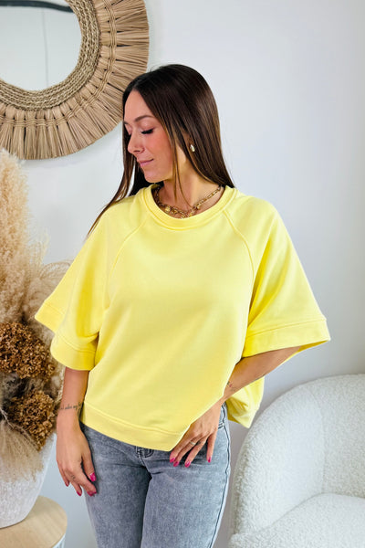 Sweat Manches Courtes Jacqueline Jaune (15038285775173)