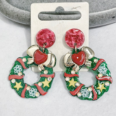Boucle D'Oreille Couronne De Noël