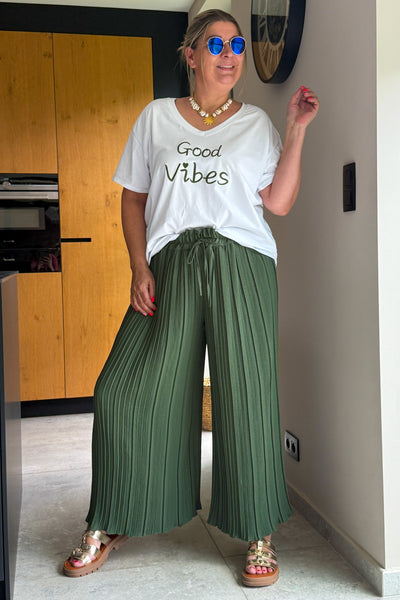 T-Shirt " Good Vibes" Kaki GT (42/48) (15162734444869) (15162737099077)