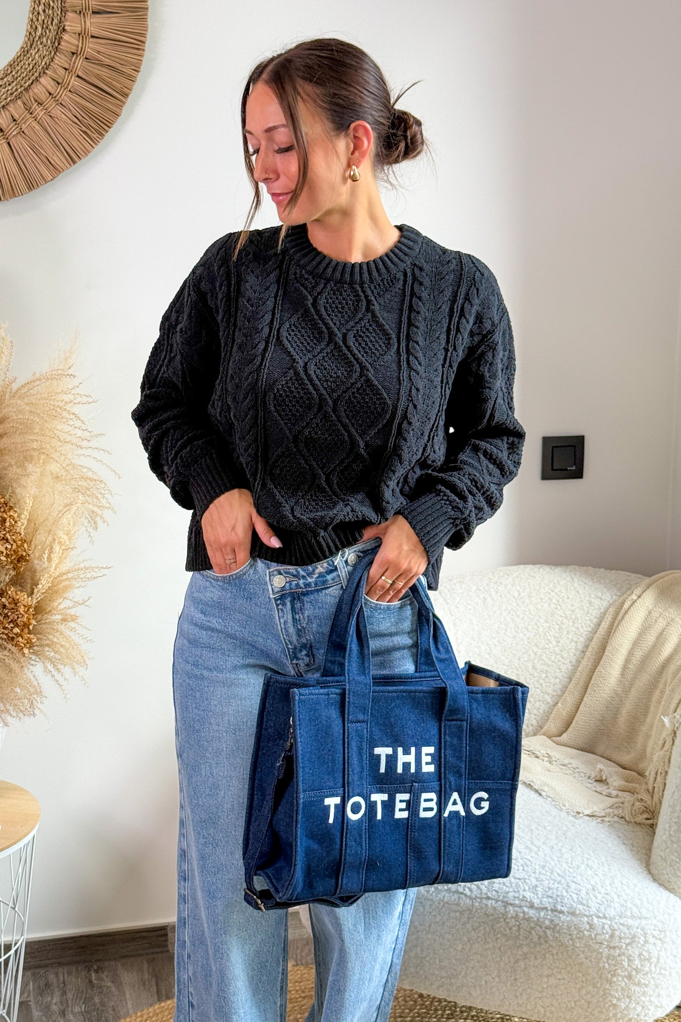 The Tote Bag En Jeans Bleu Grand Format (15265923989829)