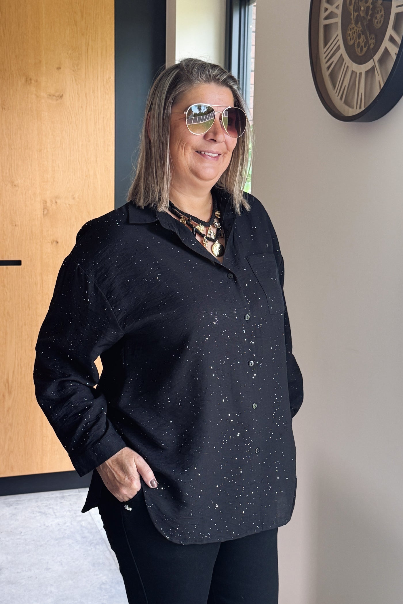 Chemise Stacey Noir à Paillettes GT