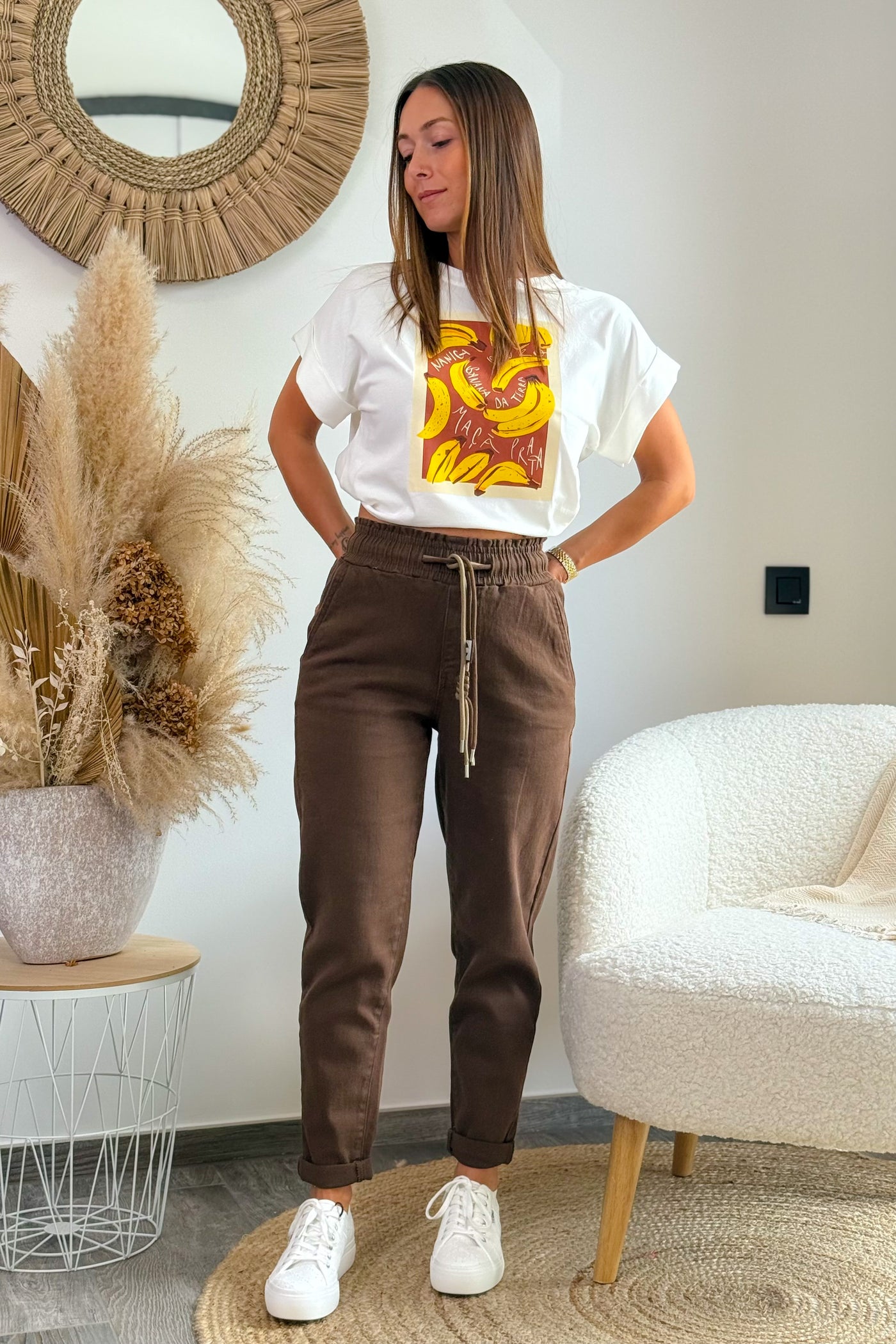 T-Shirt "Banana" Blanc (15126620733765) (15126623158597)