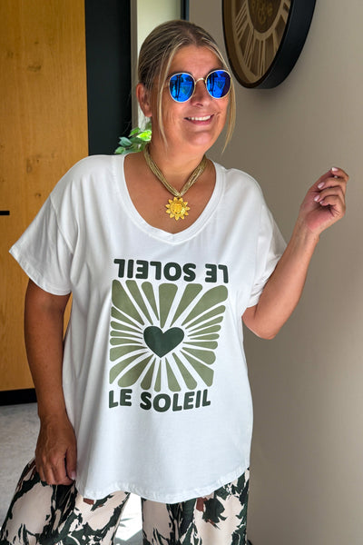 T-Shirt " Le Soleil" Kaki GT (15249788207429)