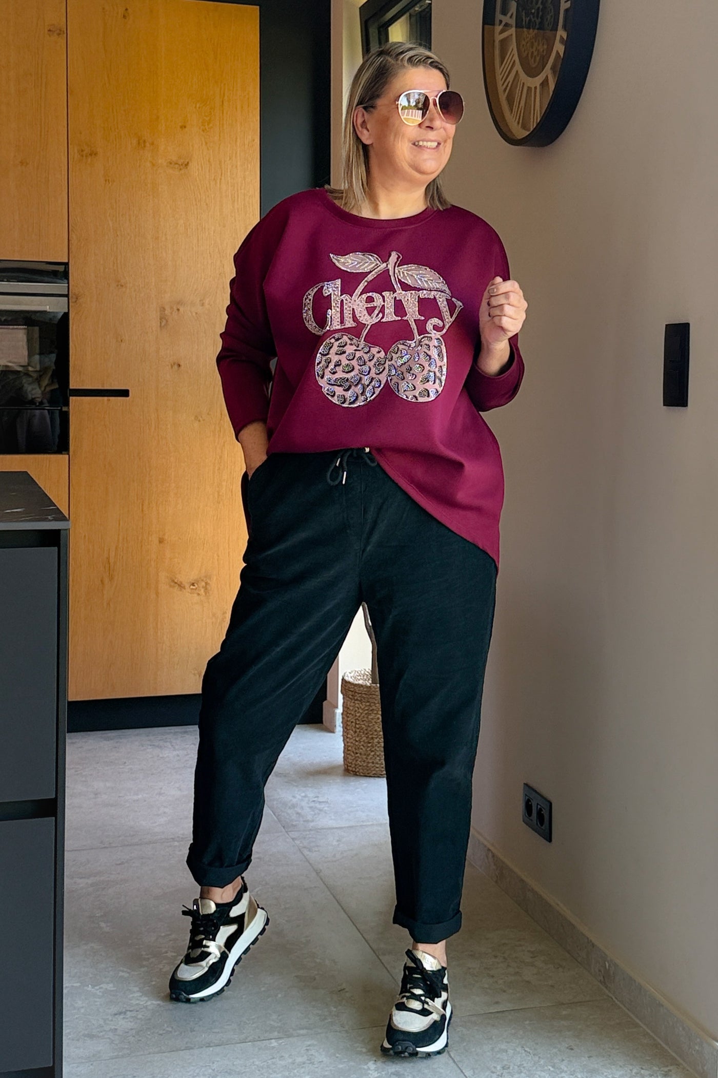 Pantalon En Velours Anne-Lou Noir GT