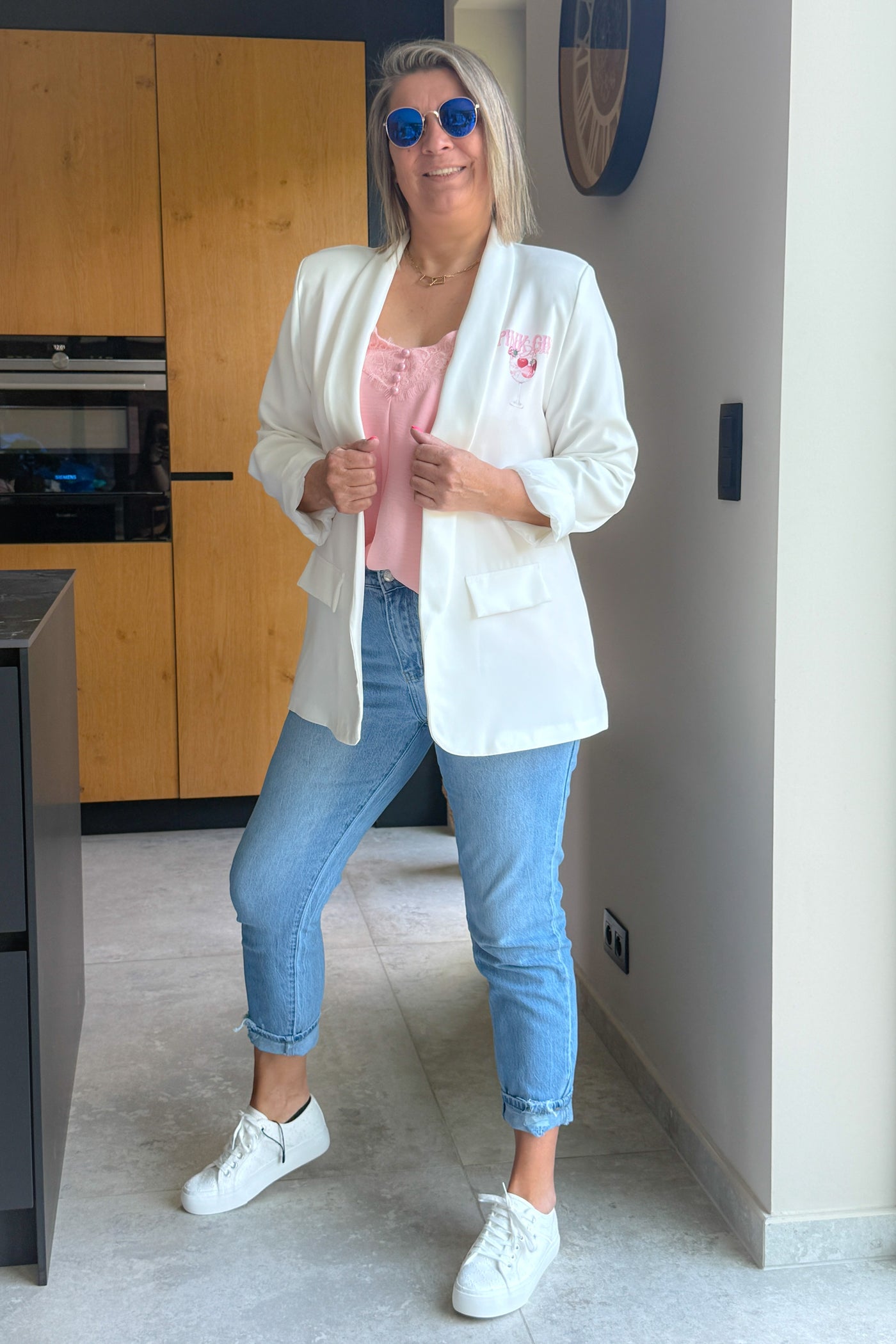 Blazer "Pink Gin" Blanc GT (42/46) (15057529962821) (15057531765061)