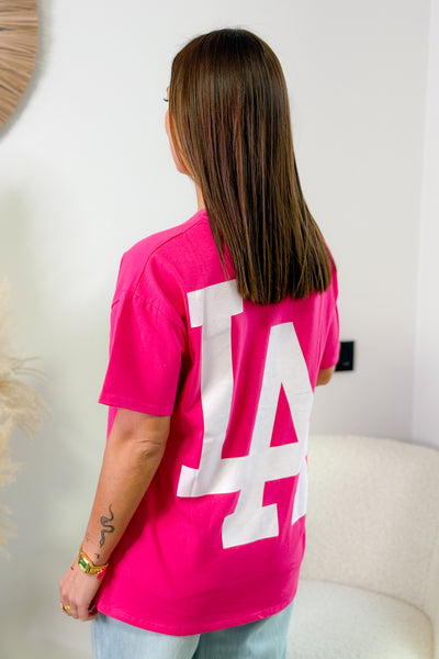 T-Shirt " LA" Fuchsia (14914213249349)