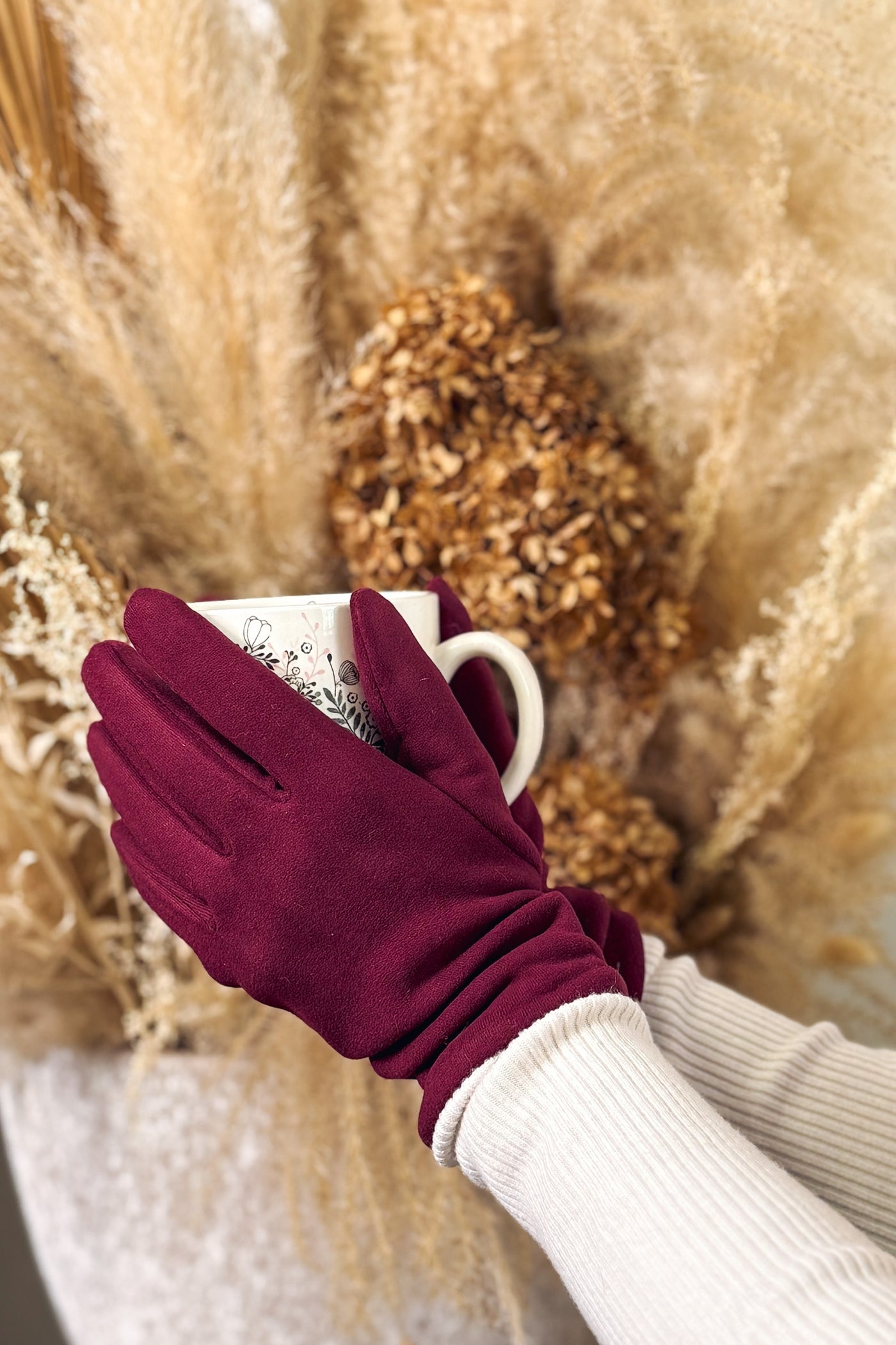 Gants En Polar Bordeaux