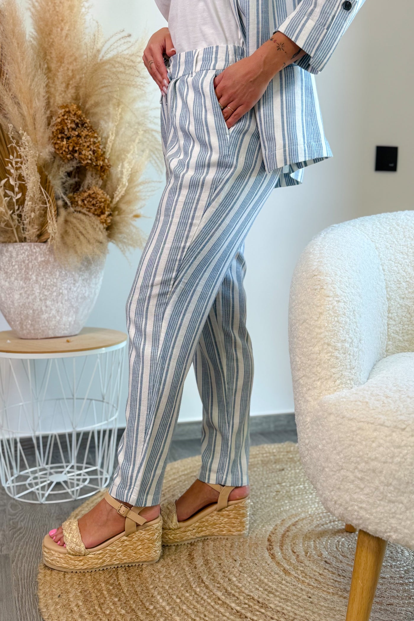 Pantalon Caro-Poptrash Bleu/Blanc Only (15005577806149)