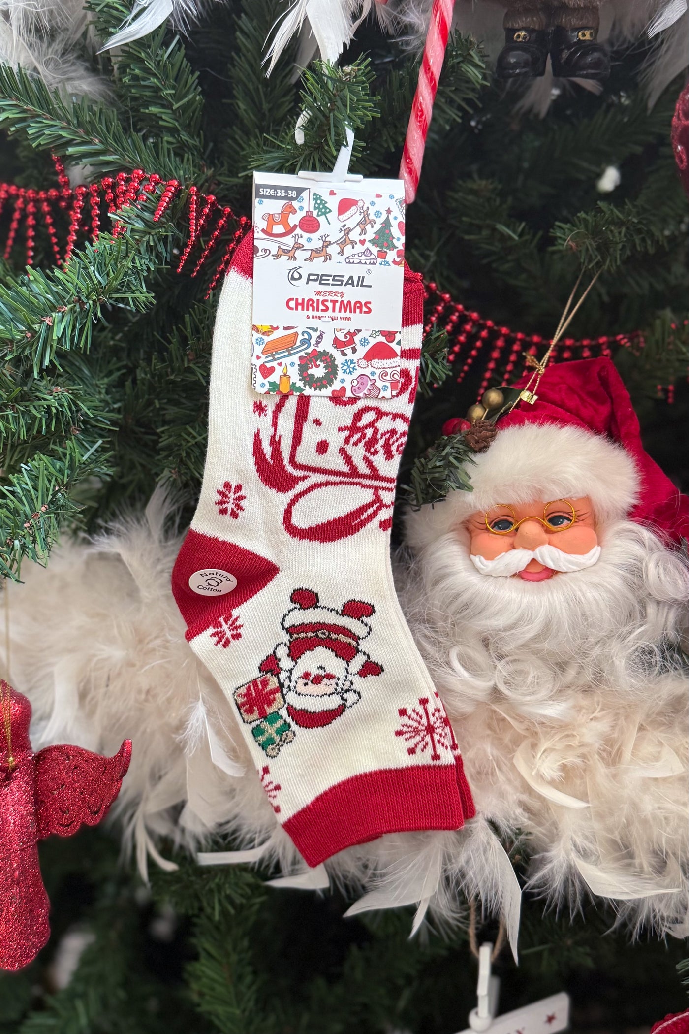 Chaussettes De Noël Père Noël Et Ses Cadeaux