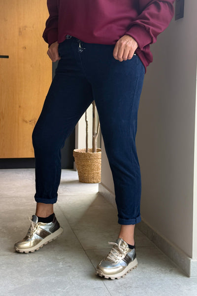 Pantalon Magique Gabrielle En Velours Bleu Marine GT (15353681346885)