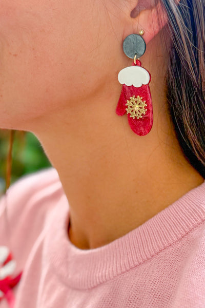 Boucle D'Oreille De Noël Chapeau & Gand