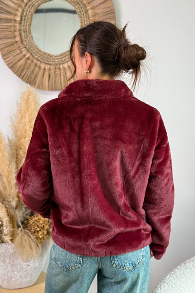 Veste Fausse Fourrure Vide Bordeaux Only (15314537087301)