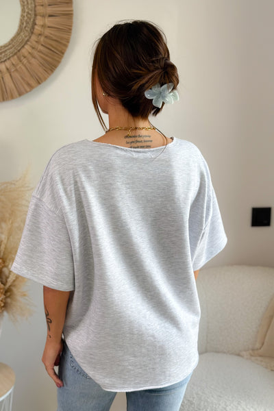 Sweat Manches Courtes "CIAO" Gris (15038298980677)