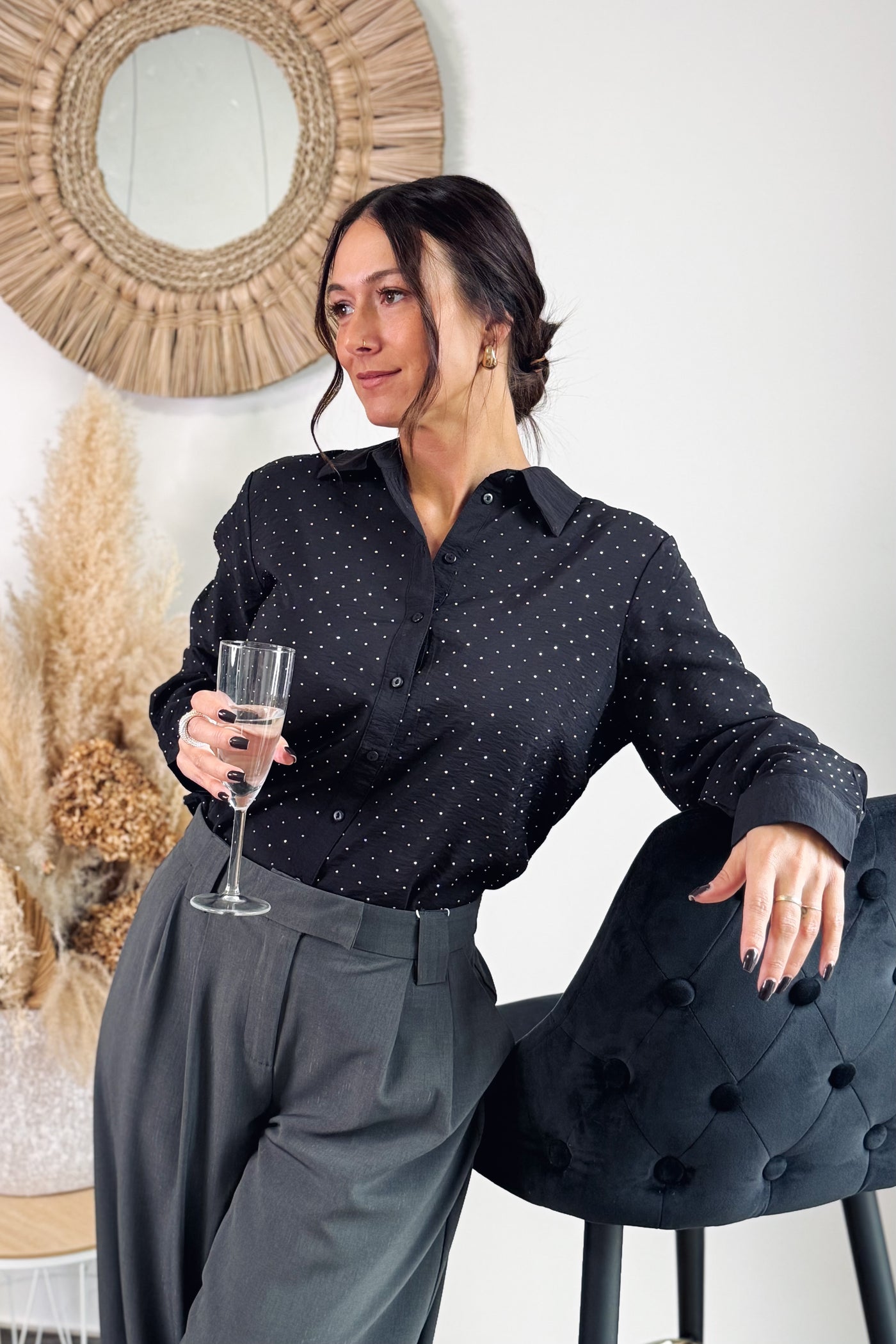 Chemise A Strass Rina Noir JDY