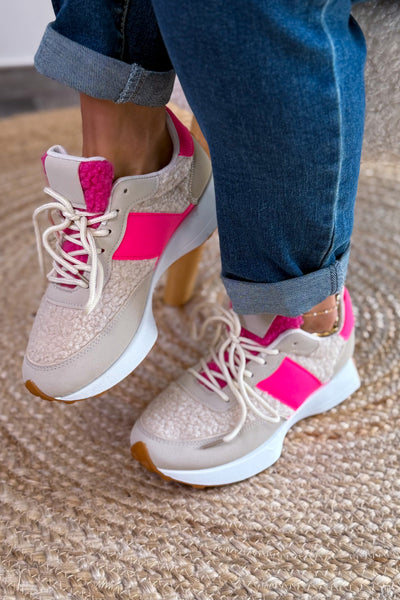 Basket Sylviana Beige/Rose Fluo (15297374716229)