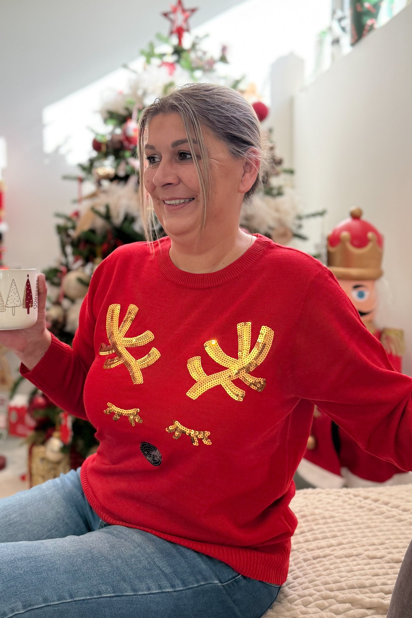 Pull Fin CarXmas Shine Rouge Carmakoma