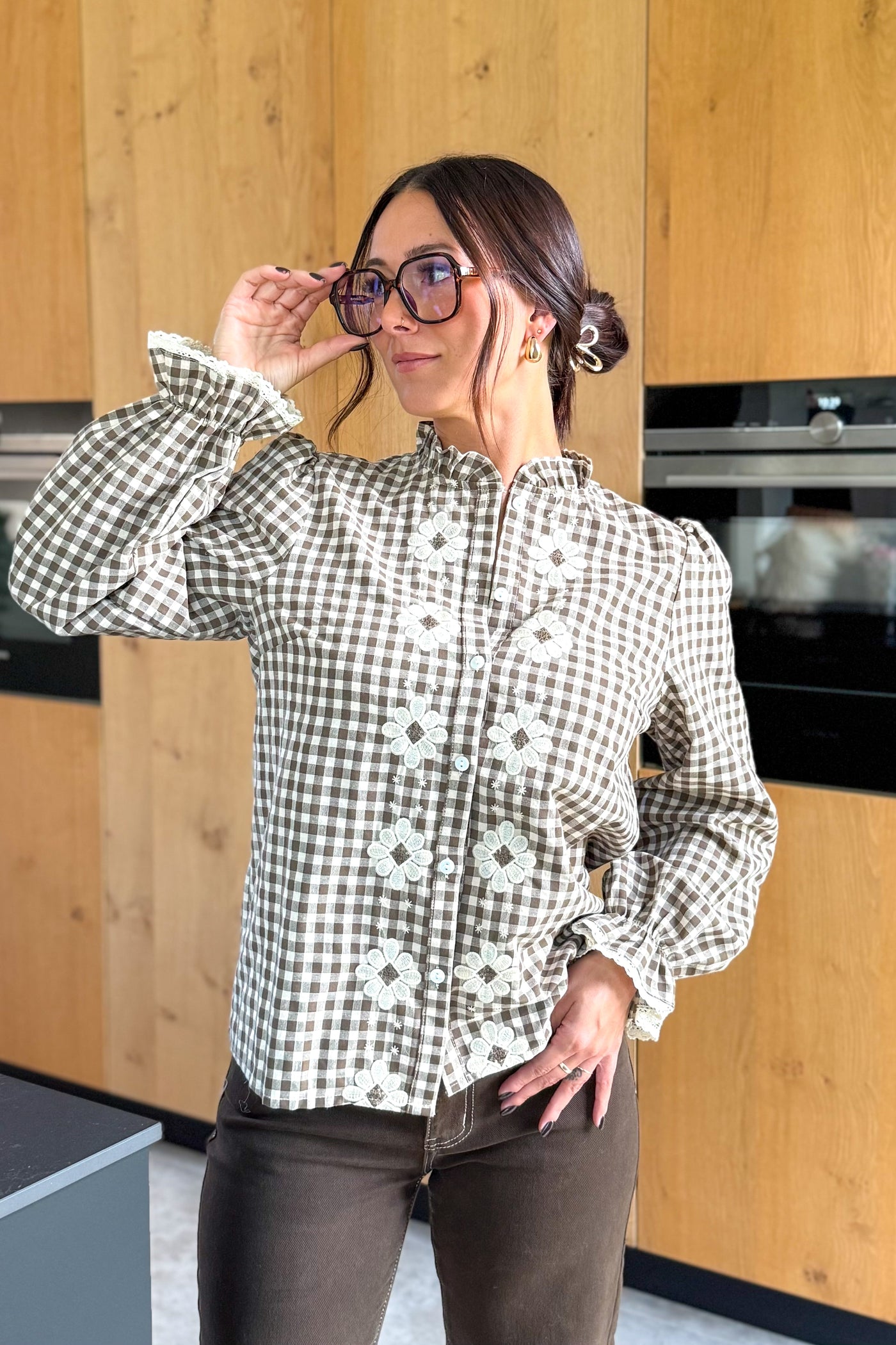 Chemise Paoline Choco/Beige