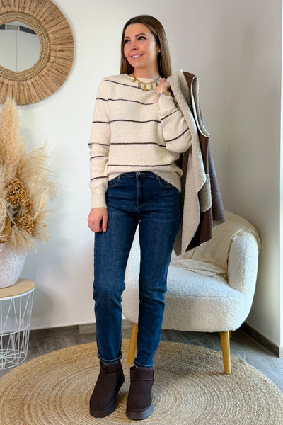 Jeans Boyfriend ST6038-2 Push Up Bleu