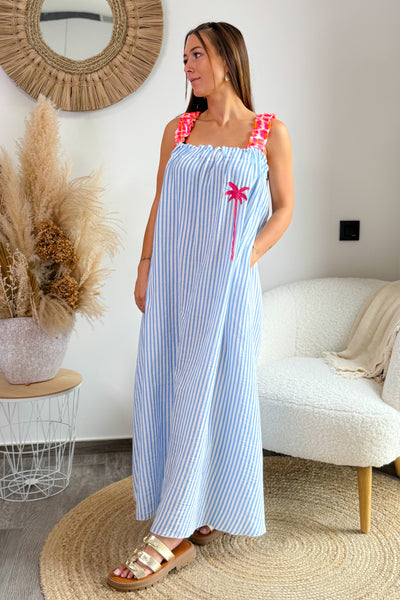 Longue Robe Ligné Bleu/Prita (15104203653445)