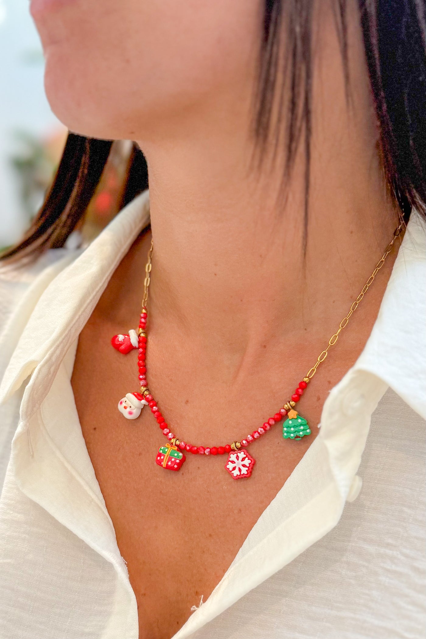 Collier De Noël Perles & Breloques