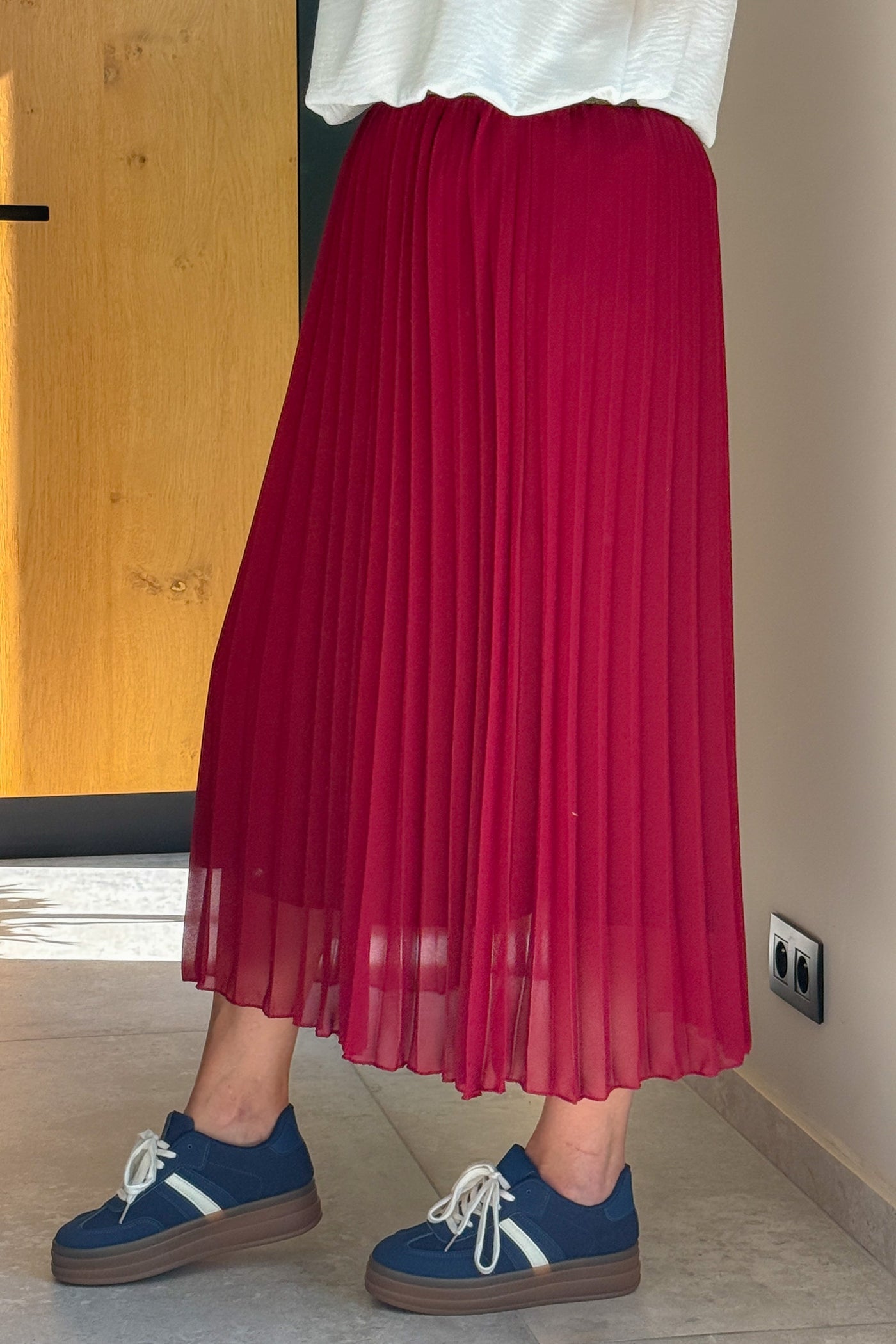 Jupe Plissée Alesia Bordeaux GT(42/48) (15162669400389)