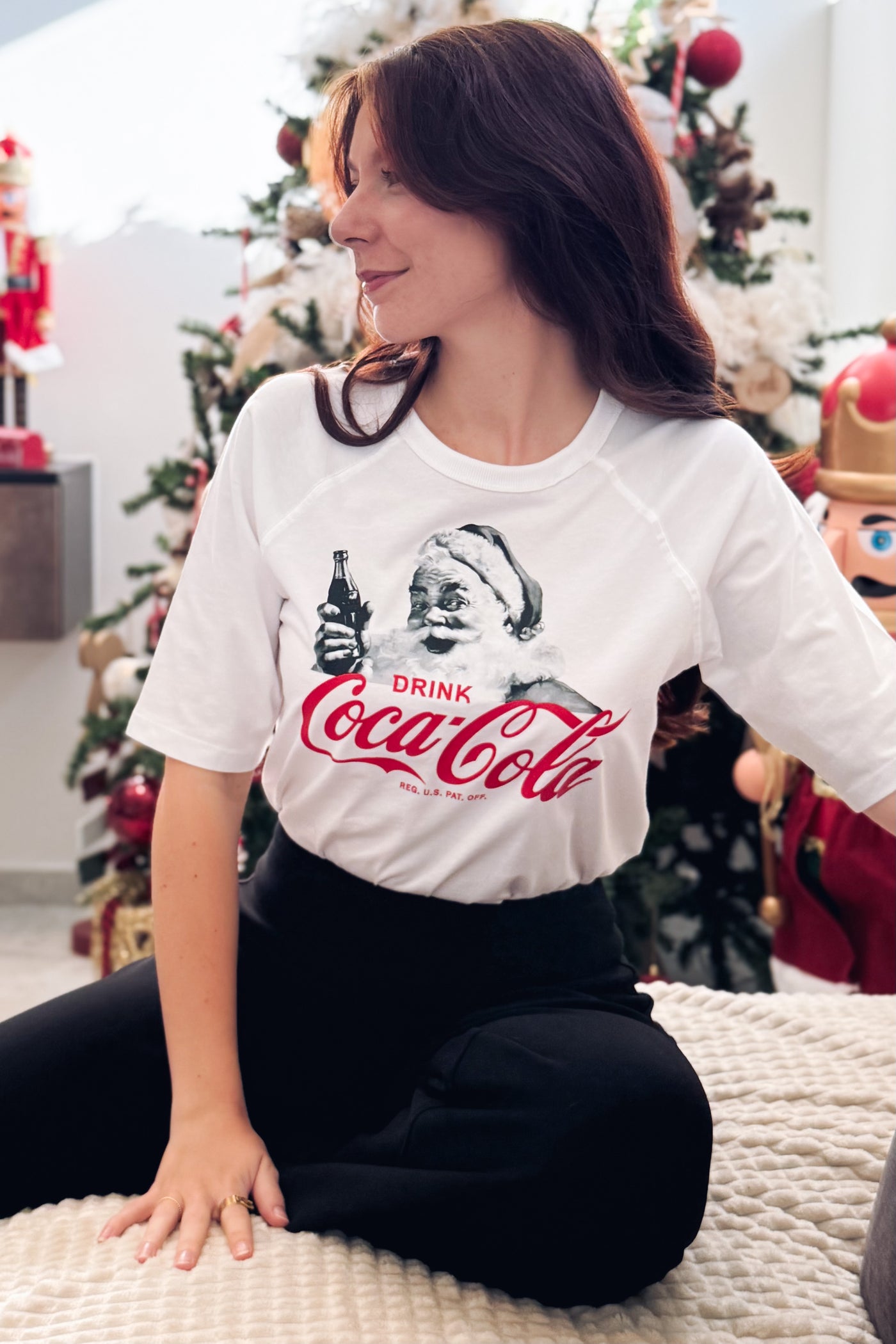 T-Shirt De Noël Coca-Cola Blanc ONLY