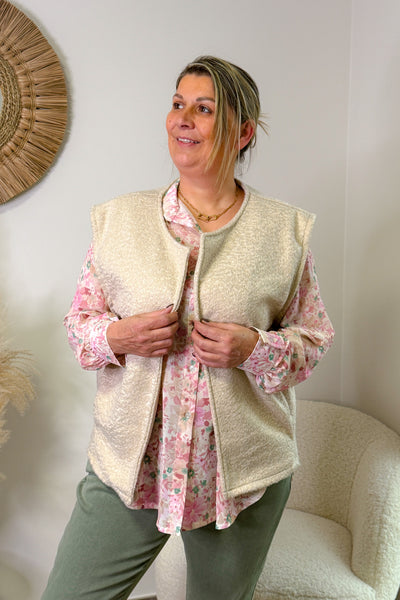 Gilet Yvonne Feutrine Beige GT (42/48) (14981536022853) (14981568823621)