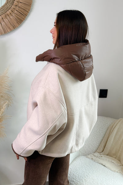 Veste Bi Matières Hélène Beige Choco (15344925573445)