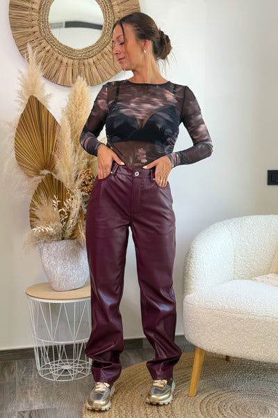 Pantalon Simili Sadie Bordeaux Only (15198175428933)