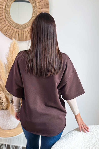 Sweat Manches Courtes " Soho" Choco (15255399465285)