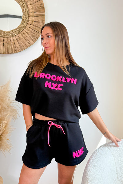 Ensemble "Brooklyn" Noir/Fuchsia (15095105618245)