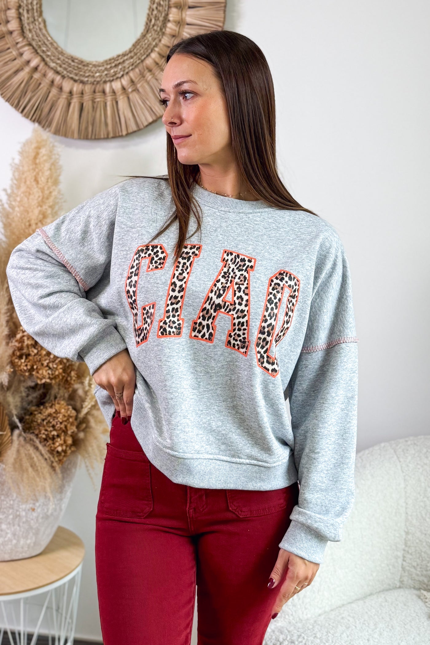 Sweat " Ciao" Gris (15345008443717)