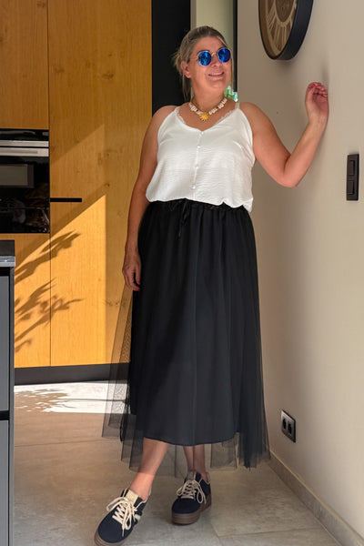 Jupe Savia En Tulle Noir GT(42/48) (15162684965189)