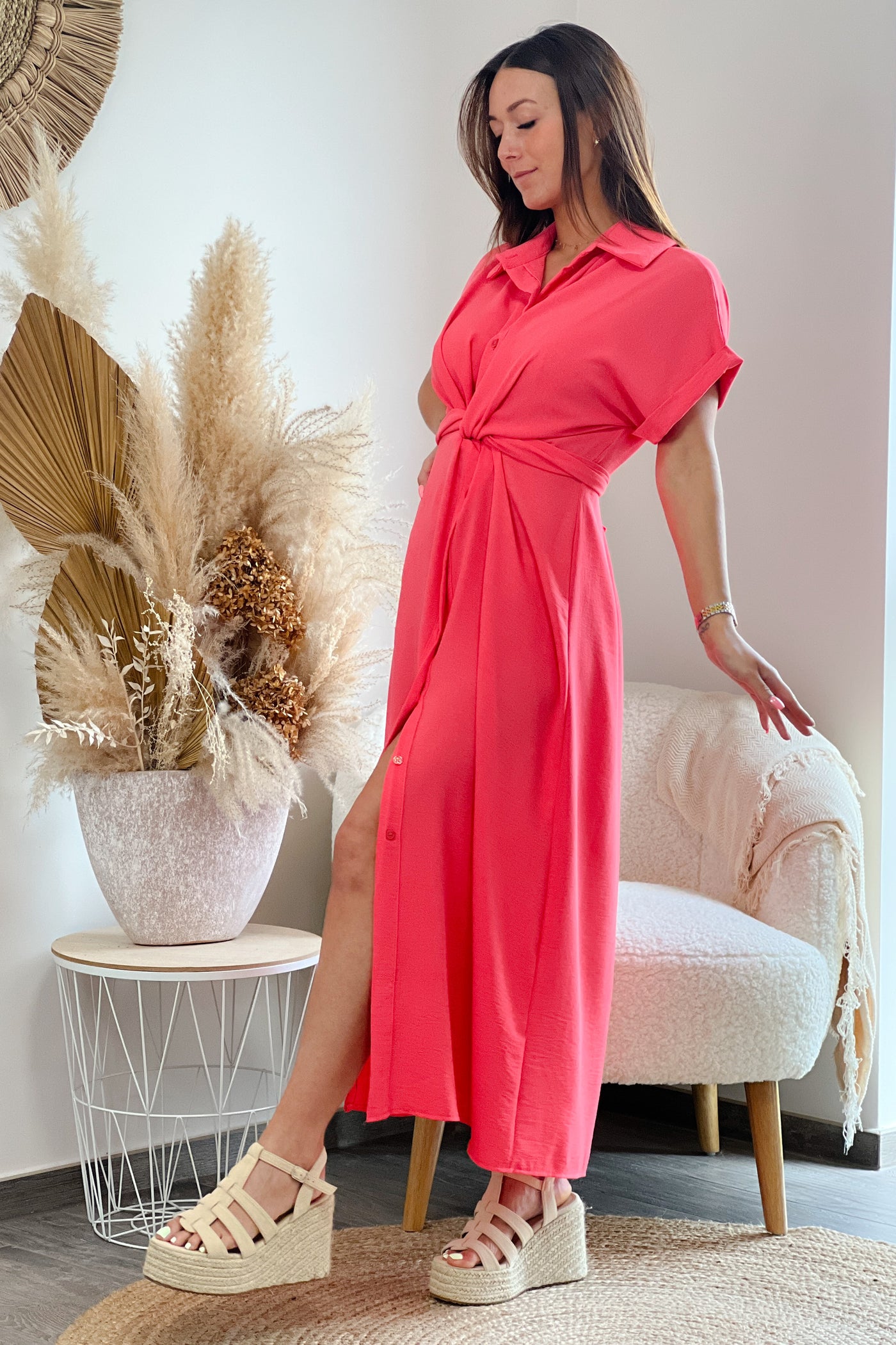 Longue Robe Georgia Corail (9244973793605)