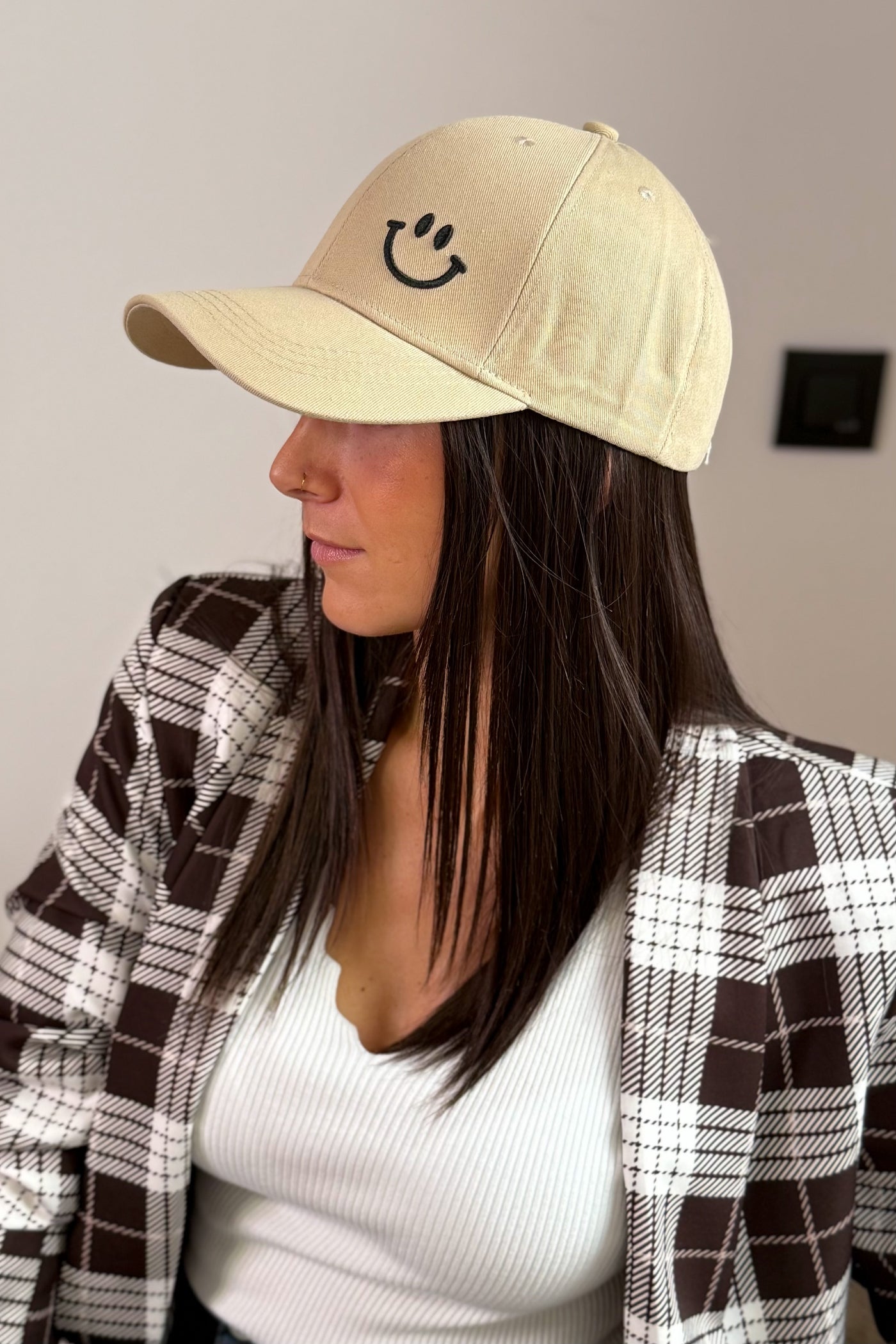 Casquette Smiley Beige
