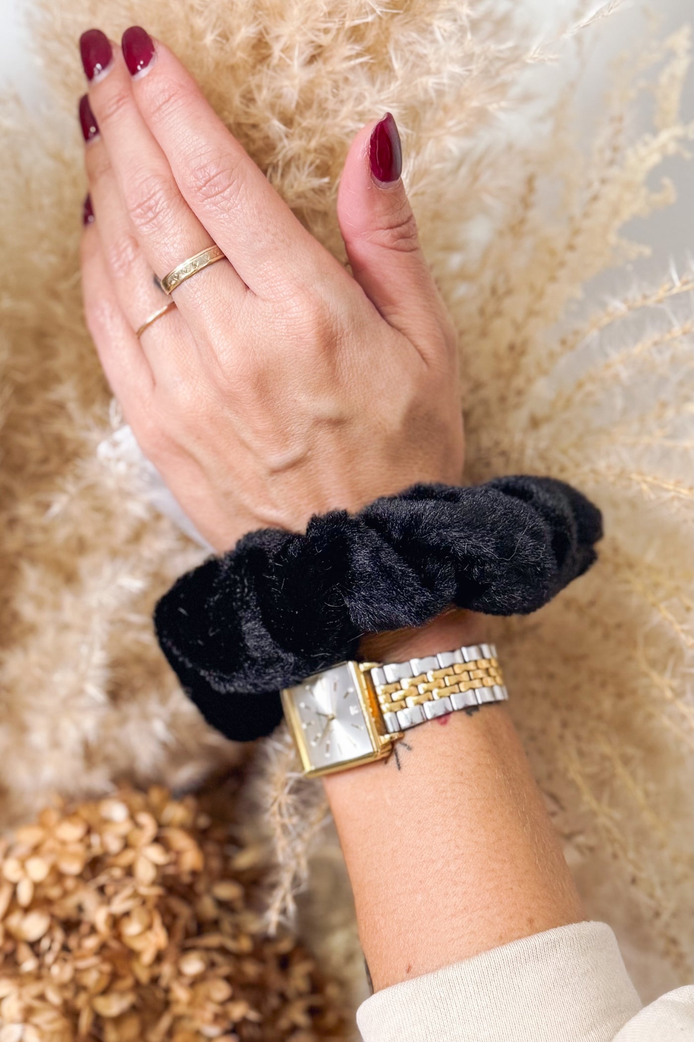 Chouchou Fausse Fourrure Noir