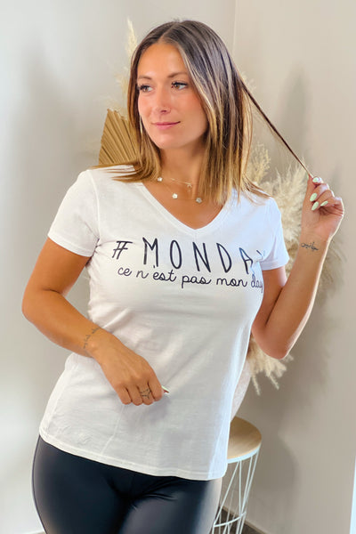 T-shirt Monday Blanc (8667676803397)