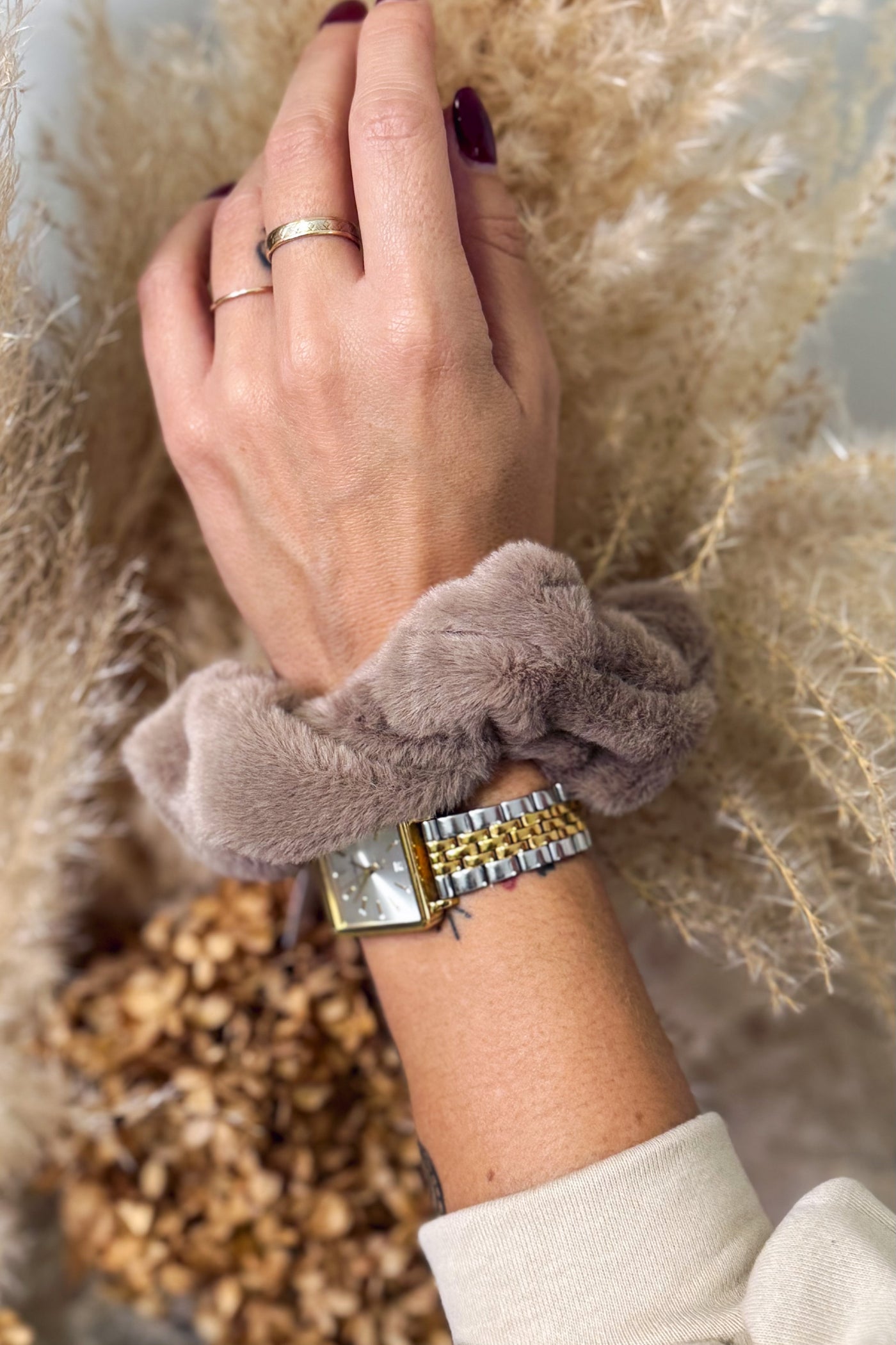 Chouchou Fausse Fourrure Brun