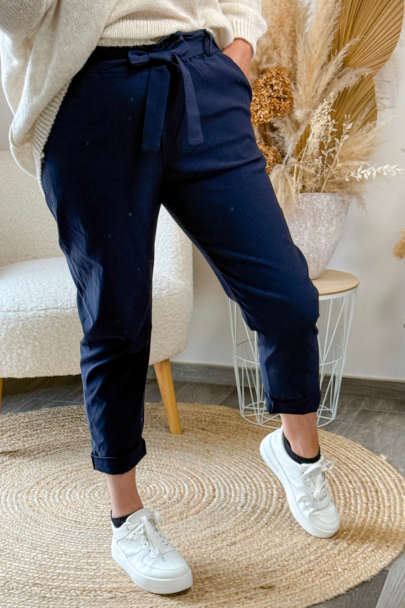 Pantalon à nouer Maelysa Bleu Marine GT (42/48) (9722720649541)